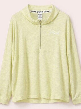 [BOGO] PINK‎ Lime Green Wash Half-Zip Sweatshirt/Hoodie